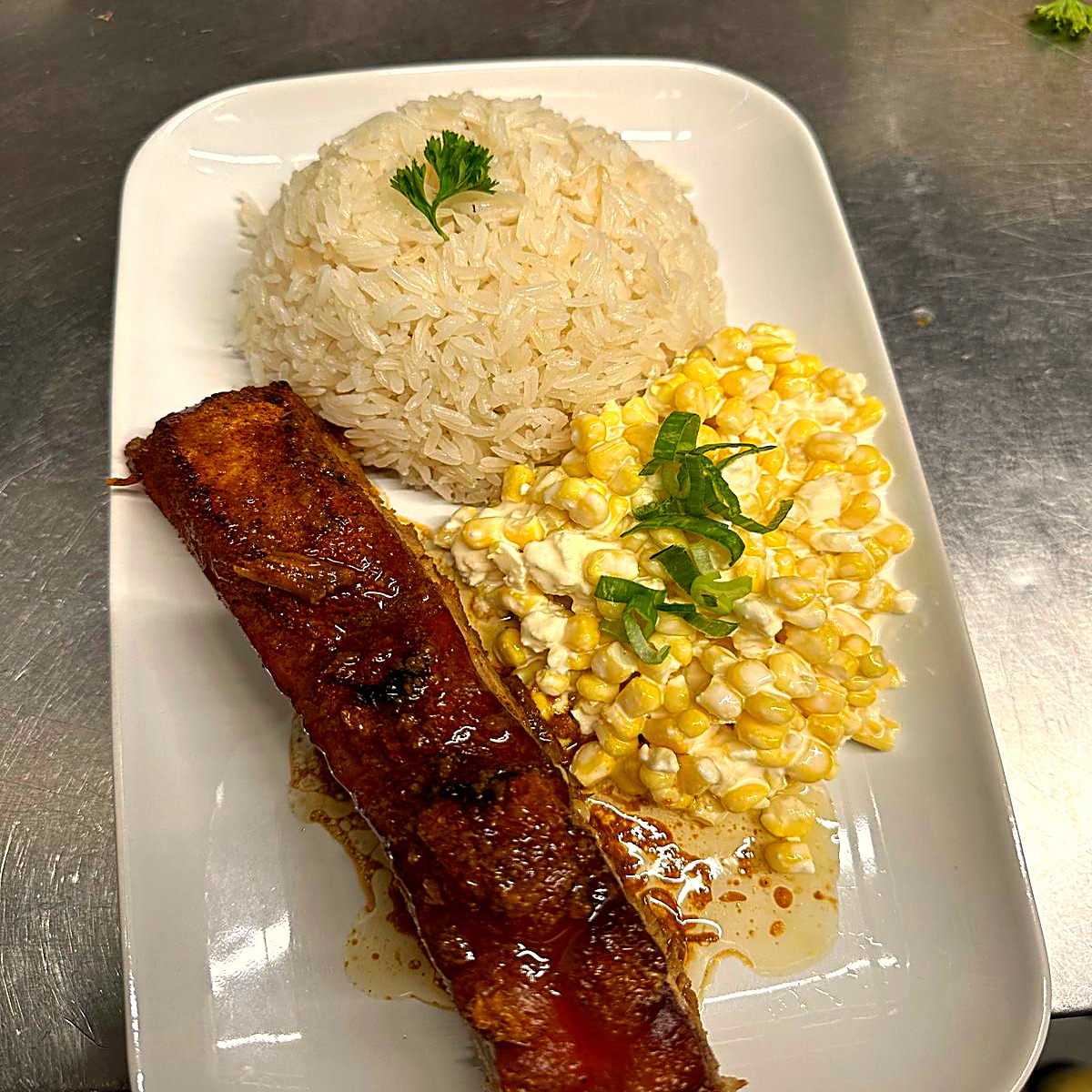 Home plat riz porc